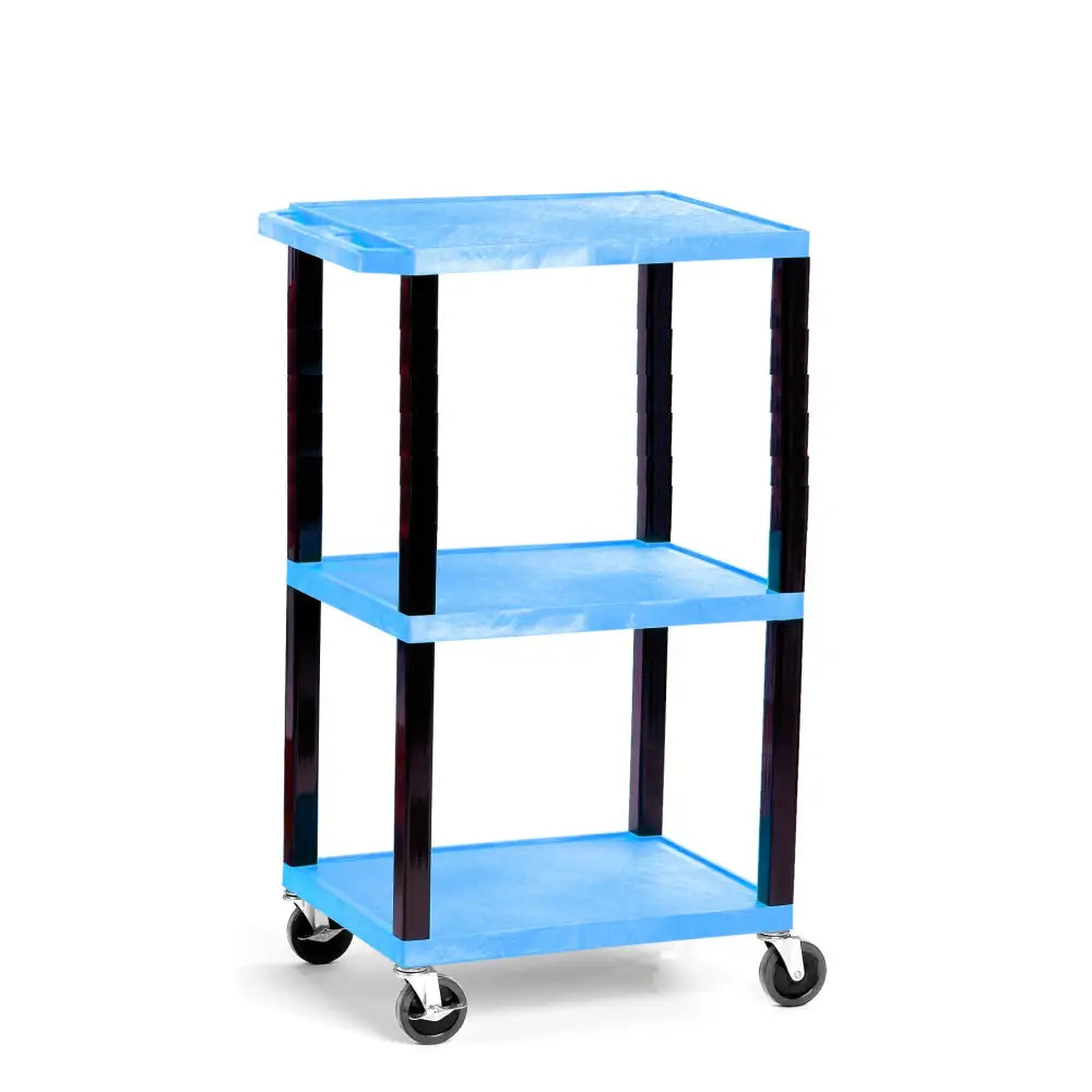 Service trolley with coloured shelves