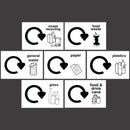 Set of 3 65l plastic recycling bins