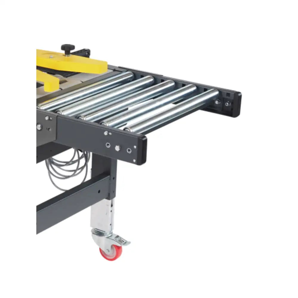 Siat short infeed/outfeed conveyor for use with case taping machines
