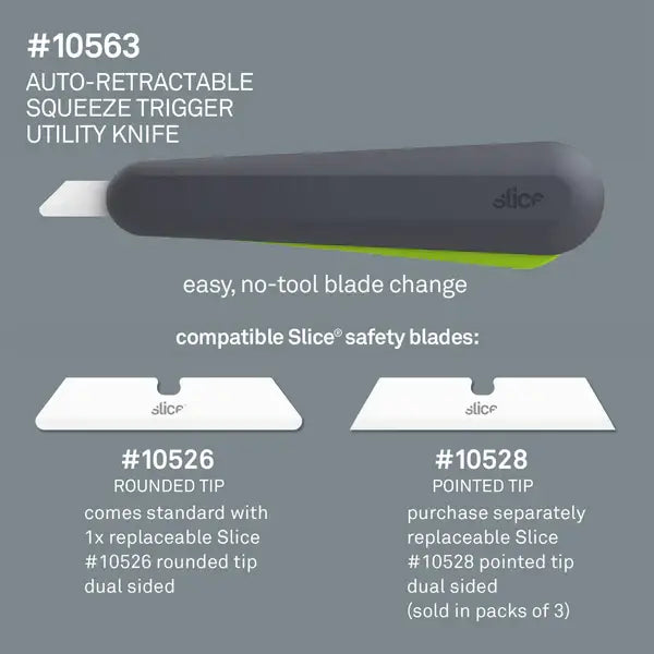Slice auto-retractable squeeze-trigger utility knife