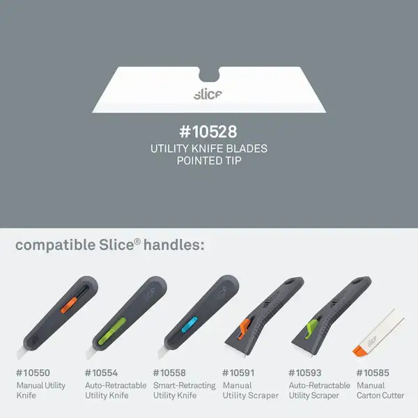 Slice ceramic utility knife blades pointed tip pack of 3