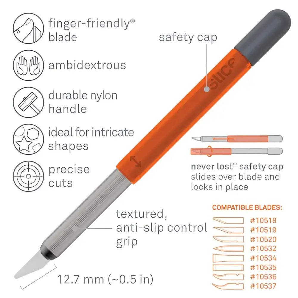 Slice craft knife with safety cap