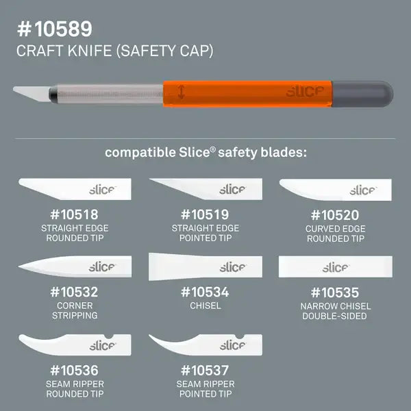 Slice craft knife with safety cap