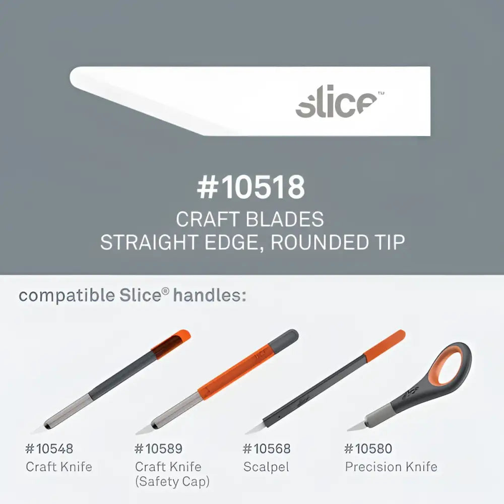 Slice straight edge rounded tip craft blades
