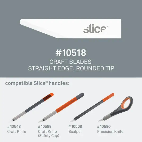 Slice straight edge rounded tip craft blades