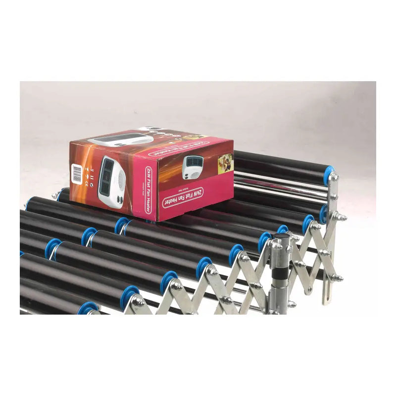 Standard duty flexible pvc roller expandable conveyor 400mm x 3.5m ext.