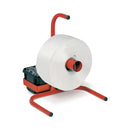 Static dispenser for woven cord polyester strapping