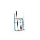 Vertical storage rack with hoops
