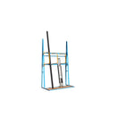 Vertical storage rack with hoops