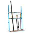 Vertical storage rack with hoops