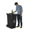 Wheeled bins with bottle hole lid