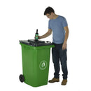 Wheeled bins with bottle hole lid