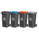 Wheeled bins with coloured lids