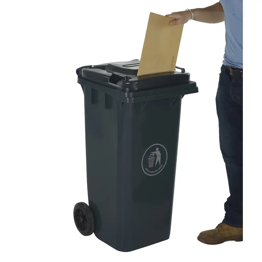 Wheeled bins with letter slot lid