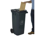 Wheeled bins with letter slot lid