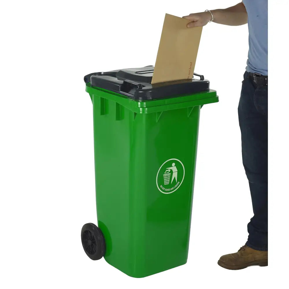 Wheeled bins with letter slot lid