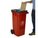 Wheeled bins with letter slot lid