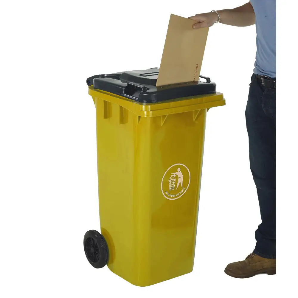 Wheeled bins with letter slot lid