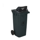 Wheeled bins with push flap lid