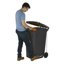 Wheeled bins with side pedal