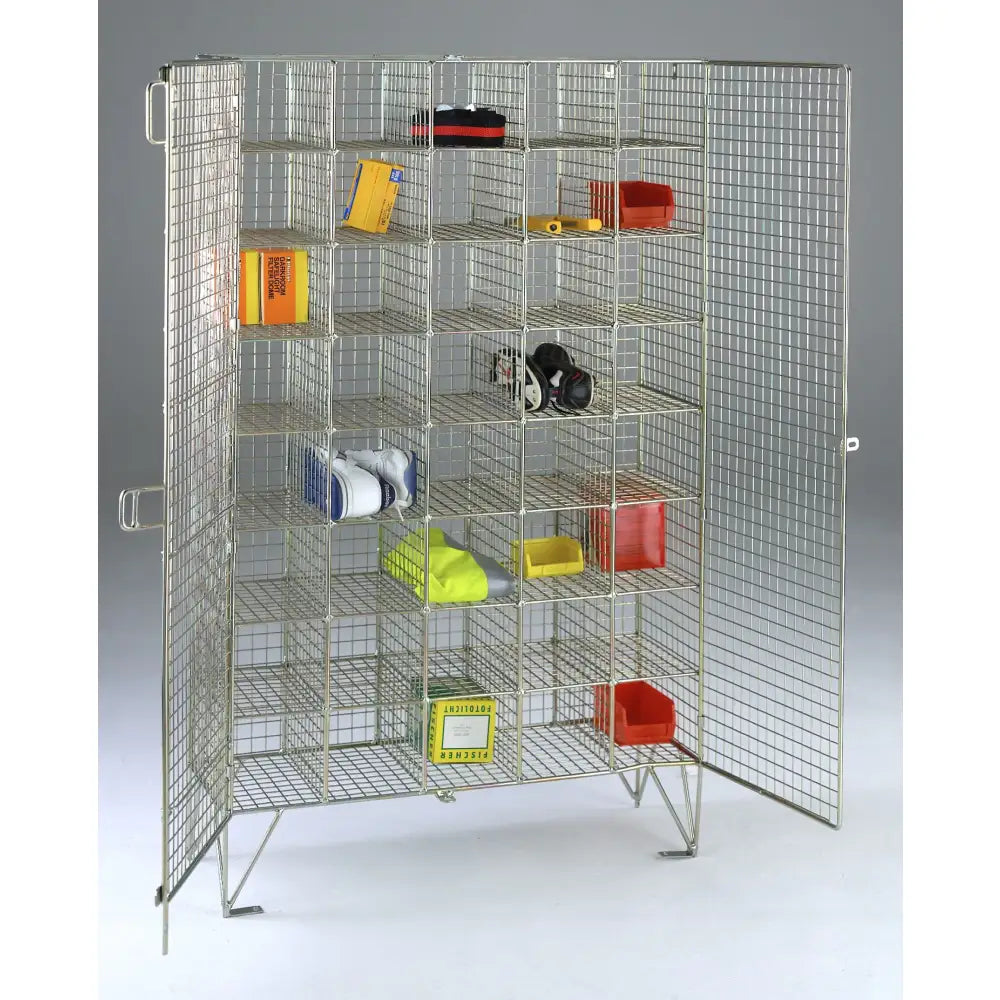 Wire mesh compartment lockers with doors