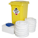 Workshop spill kit with wheeled bin