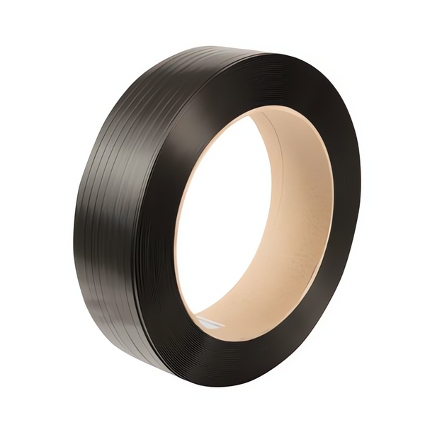 Black Embossed PET Strapping 15.5mm x 0.85mm x 1500mtr. 550kg Break Strain PET Strapping Reels & Rolls Safeguard   